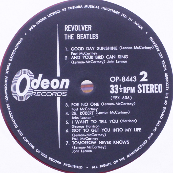 赤盤　REVOLVER / The BEATLES　国内盤 odeon OP-8443 '69　カンパニースリーヴ_画像9