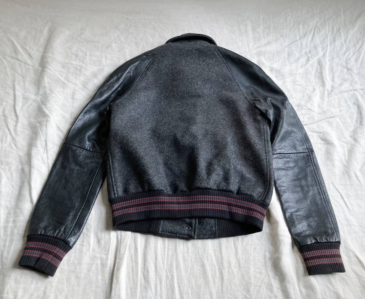 美品 DIESEL ディーゼル 袖レザー 山羊革 ワッペン スタジャン 美品 DIESEL ディーゼル 袖レザー 山羊革 ワッペン スタジャン