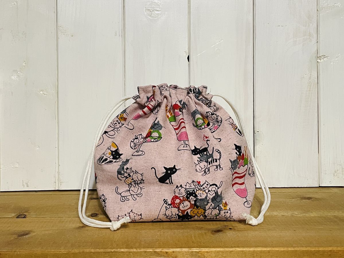  ручная работа * сумка *[17×24×12] симпатичный кошка Chan рисунок. сумка для бэнто * сумка для завтрака!
