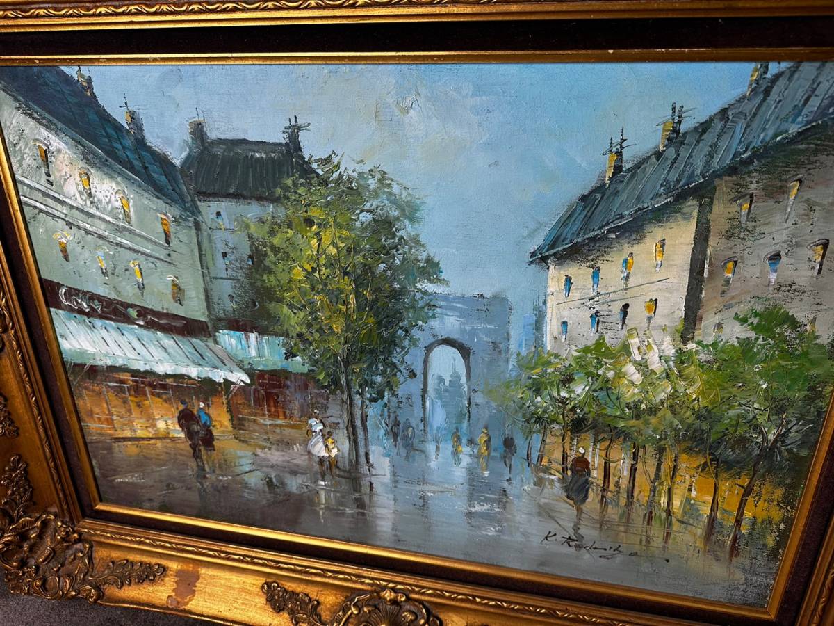 初回限定】 絵画 605 油絵/風景/東京の街景/三ノ輪橋/街並み/商店街