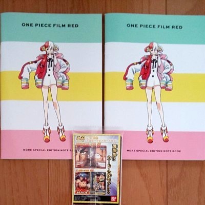MORE 9月号付録 ONE PIECE ワンピース ノート＋ジャンプHERO's ONE PIECE トリコ プロ カード 