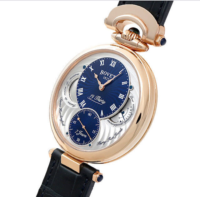 定価約500万！！ボヴェ Bovet フル-リエ ナインティサーティ 19Thirty NTR0014 新品同様 K18RG無垢 手巻 腕時計 ウォッチ メンズ 青 ブルー_画像2