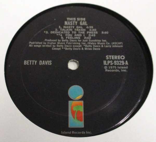☆彡 SOUL LP Betty Davis Nasty Gal [ US ORIG '75 Island Records ILPS-9329 ] w/inner sleeve_画像4
