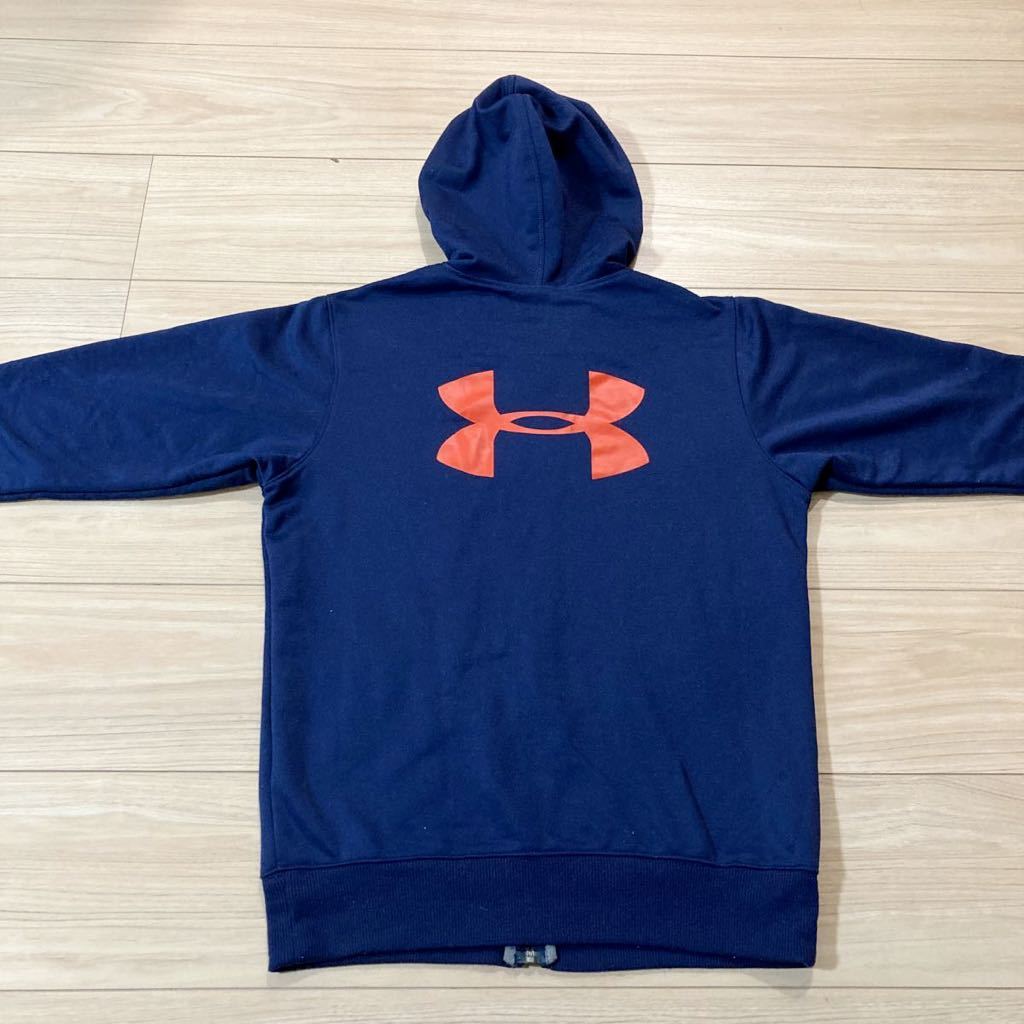UNDER ARMOUR アンダーアーマー ジップアップパーカー スウェットパーカー YLGサイズ ネイビー 子供服 kids キッズ 美品