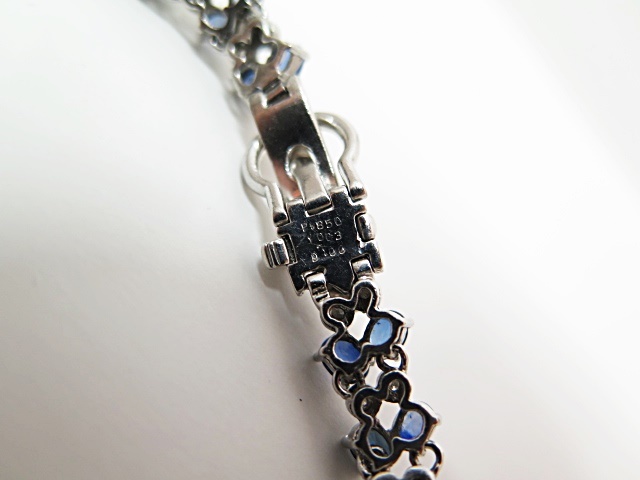 【プラチナ】Pt850 サファイア 10.03ct ダイヤモンド 1.00ct ベルト ...