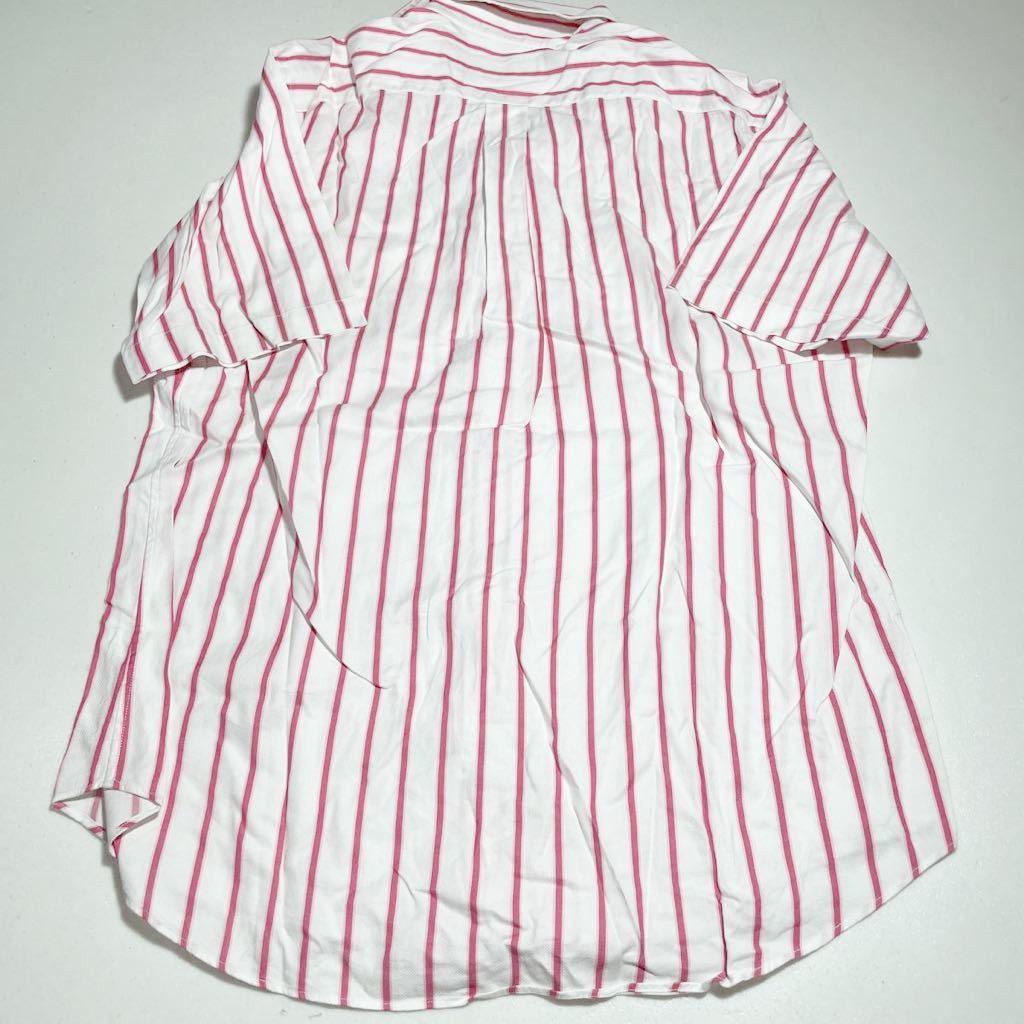 ポールスチュアート PAUL STUART 白 ホワイト ピンク 襟付き チェック柄 半袖シャツ Lサイズの画像7