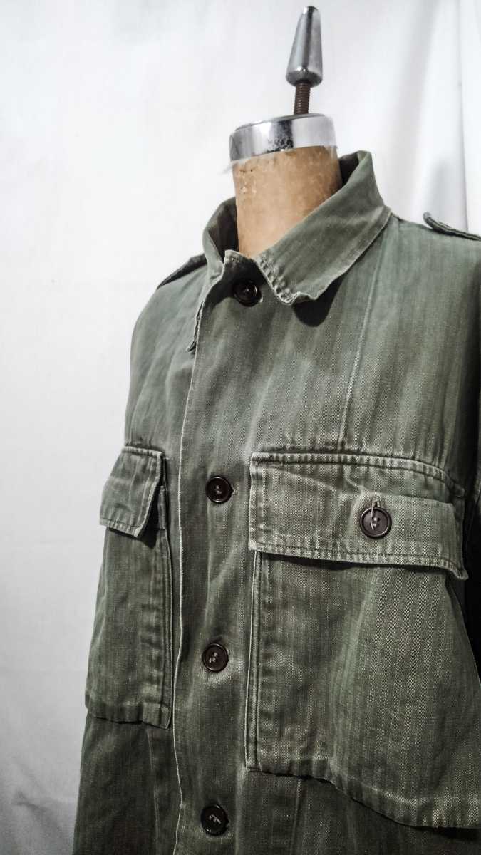 Vintage dutch army HBT Utility Jacket 50s オランダ軍 ヘリンボーンツイル ユーティリティー フィールド ジャケット M-43 ビンテージ_画像2