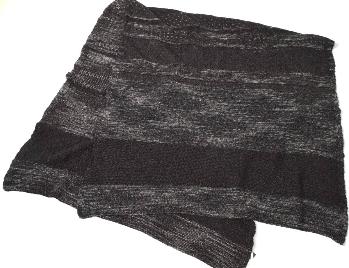 未使用3.9万 JULIUS ユリウス ニットストール マフラー CHARCOAL