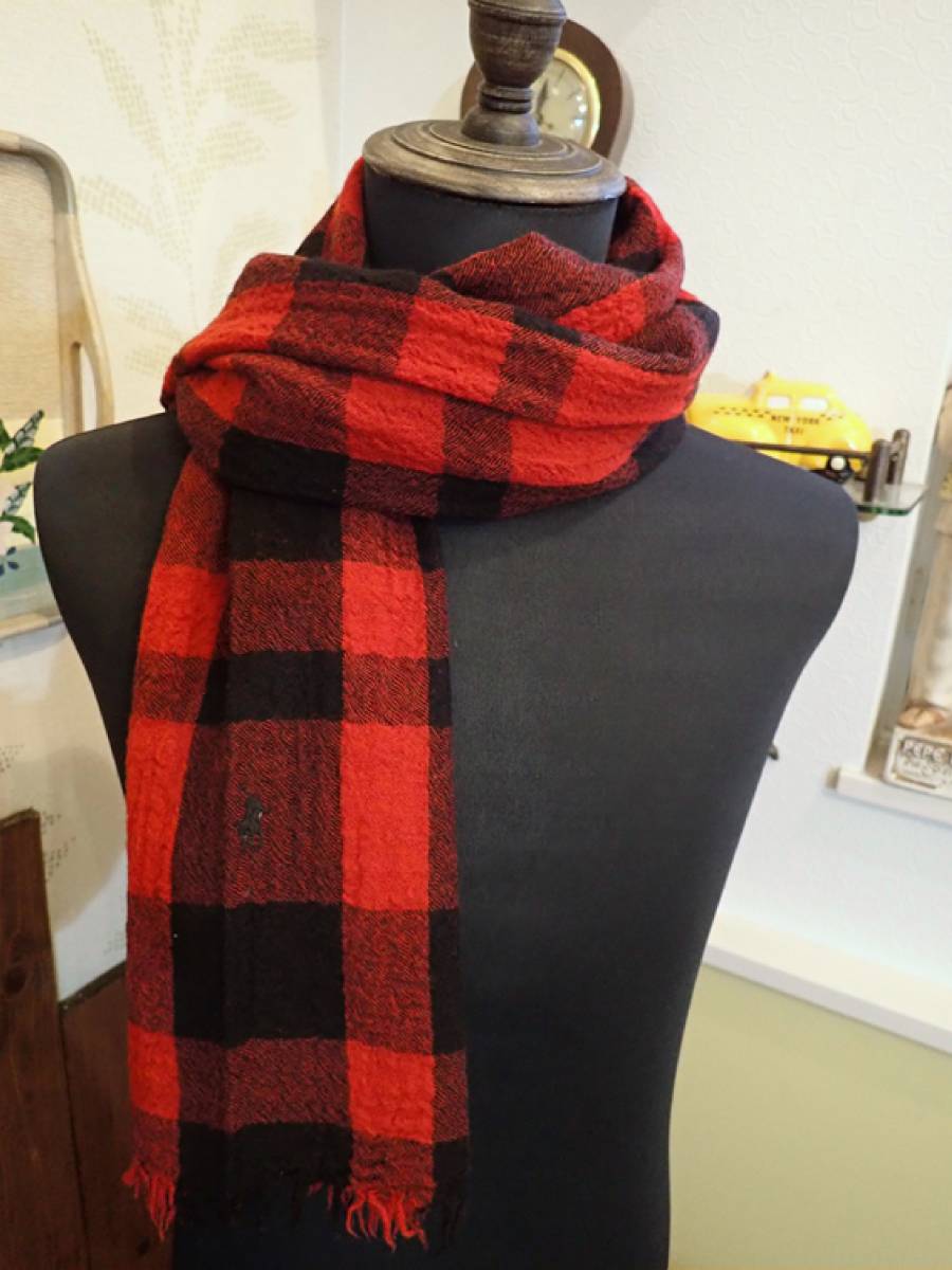 【Ralph Lauren ラルフローレン】美品 薄手ロングストール マフラー 男女兼用 100%WOOL 正規品 【Ralph Lauren ラルフローレン】美品 薄手ロングストール マフラー 男女兼用 100%WOOL 正規品