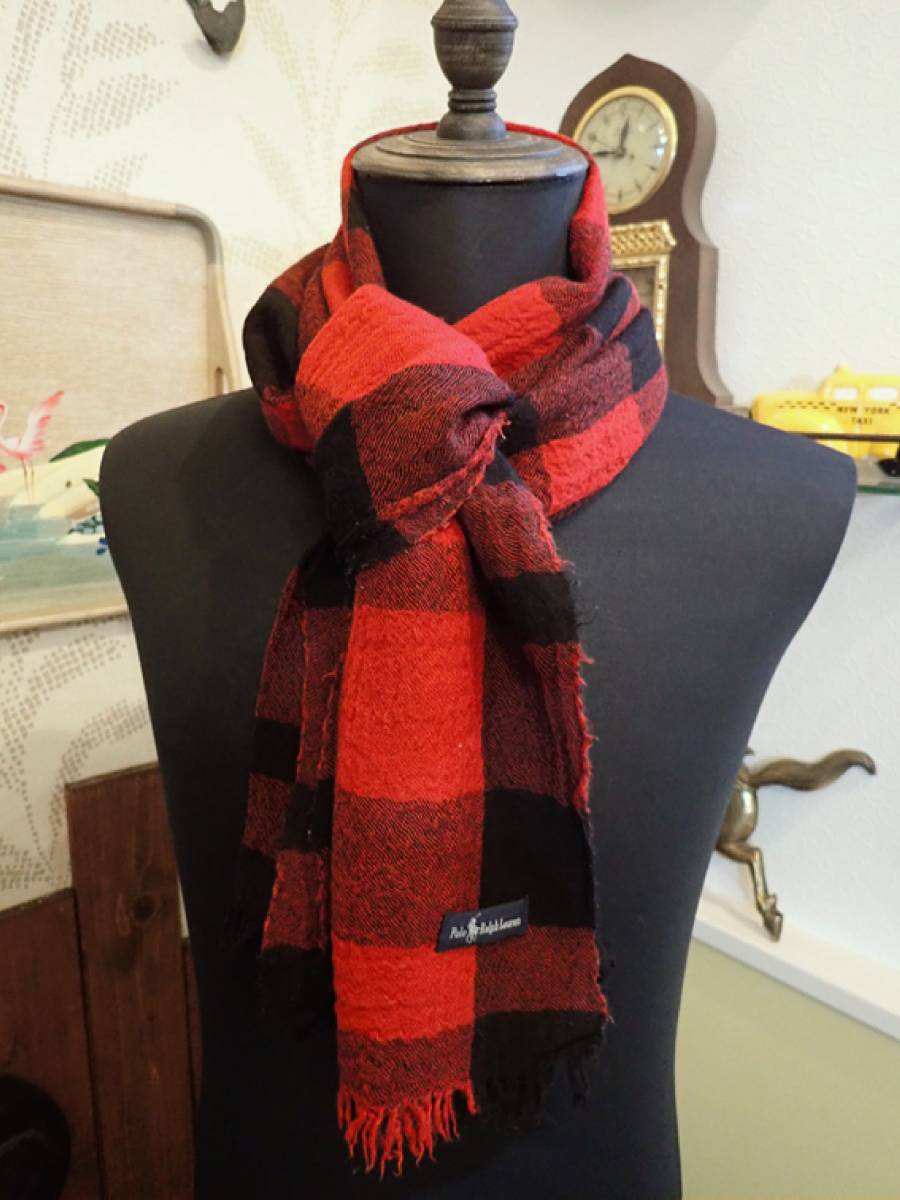 【Ralph Lauren ラルフローレン】美品 薄手ロングストール マフラー 男女兼用 100%WOOL 正規品 【Ralph Lauren ラルフローレン】美品 薄手ロングストール マフラー 男女兼用 100%WOOL 正規品