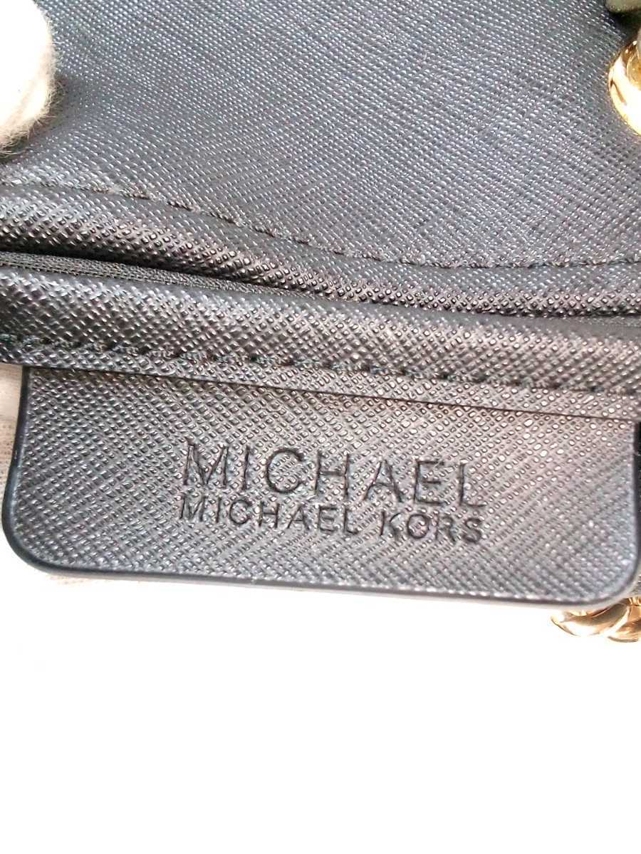 SR476-100◆　MICHAEL KORS　マイケル・コース　レザー　ブラック　肩掛け　ゴールドチェーン　トートバッグ　ショルダーバッグ_画像7