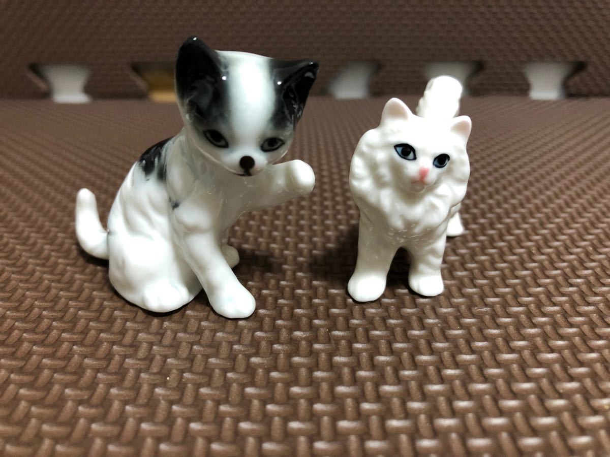 猫 陶器 置物 BONE CHINA JAPAN ボーンチャイナジャパンミニチュア 