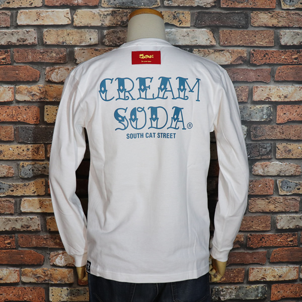 S】CREAM SODA クリームソーダ CS FOUR CARD LONG TEE ◇WHITE◇ PD22T