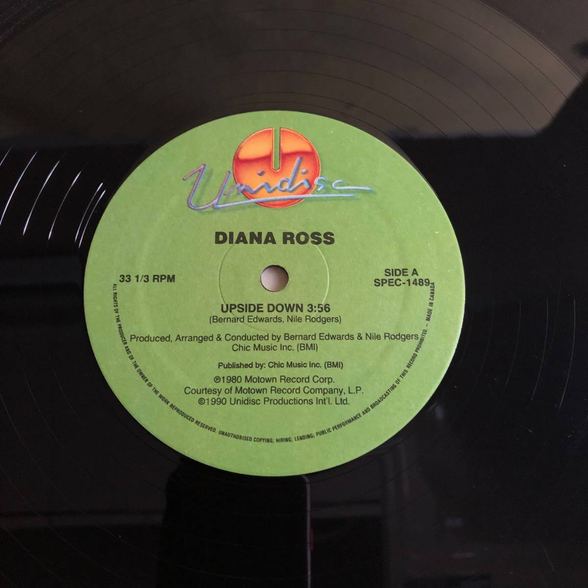 中古LPレコード Diana Ross / Taylor Dayne Upside Down / Tell It To My Heart カナダ盤 12"シングル_画像4