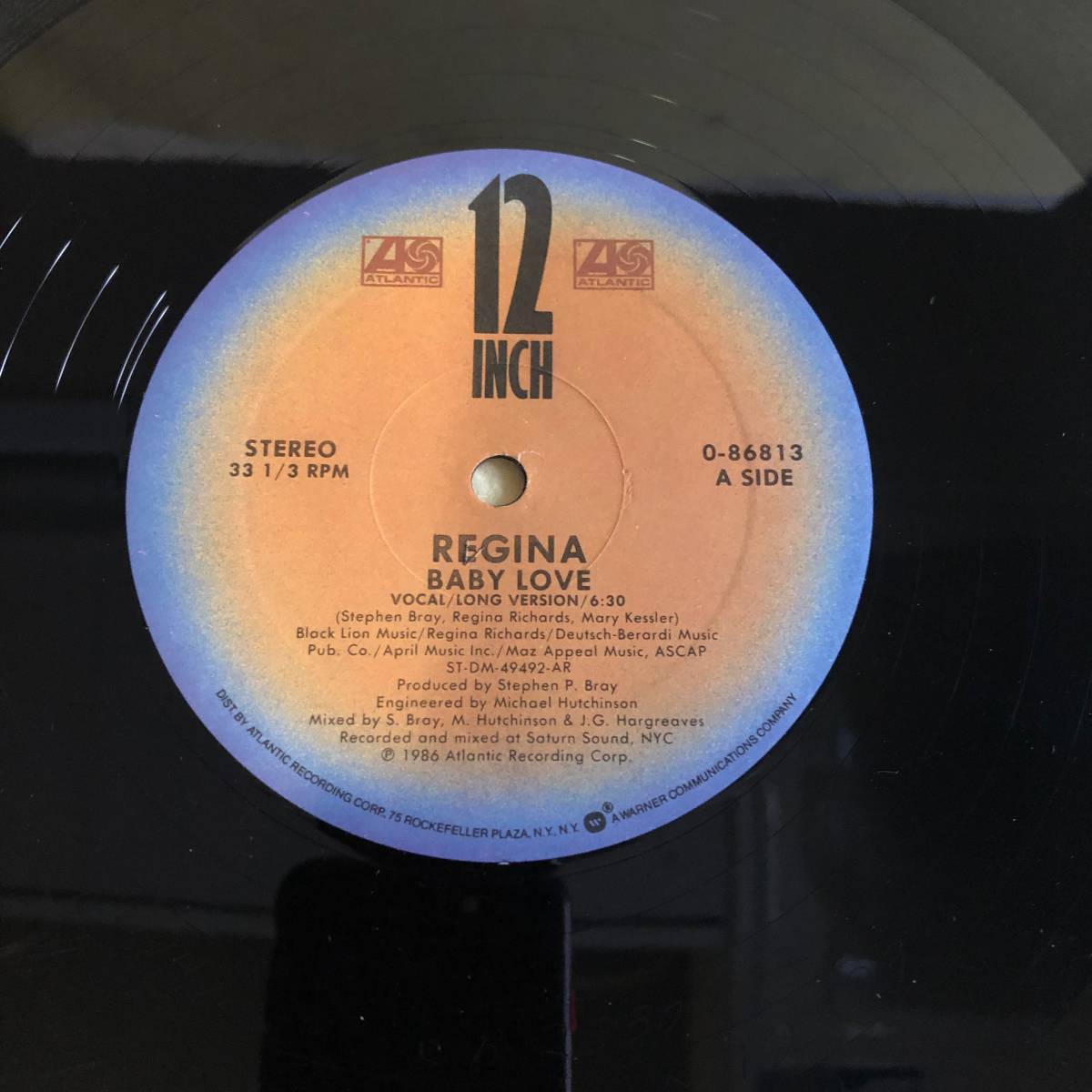 中古LPレコード Regina Baby Love US盤 12" シングル Atlantic 0-86813_画像3