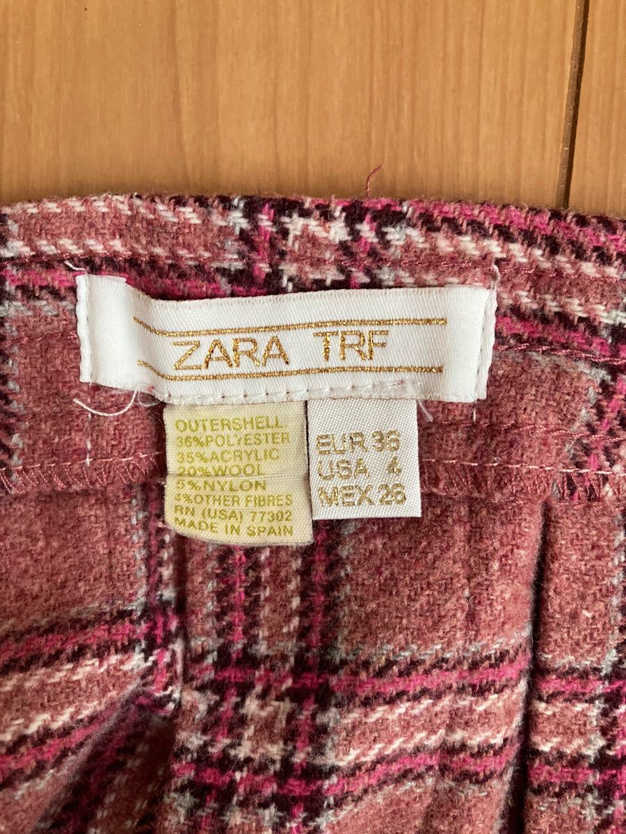 ZARA TRF ミニスカート ラップスカートタイプ チェック柄 EUR36 【お値段交渉不可m(__)m】