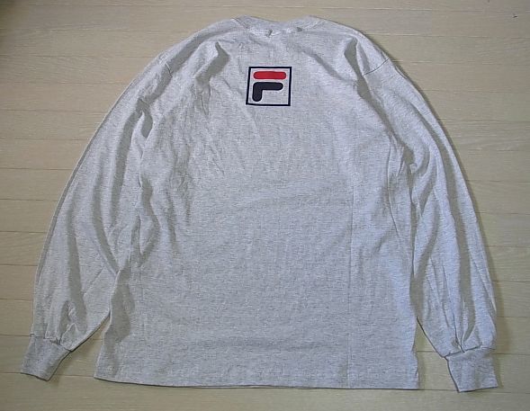 未使用　デッドストック　90s FILA USA製　長袖　Tシャツ　色：グレー　SIZEM　フィラ　ロンT　OLD_画像3
