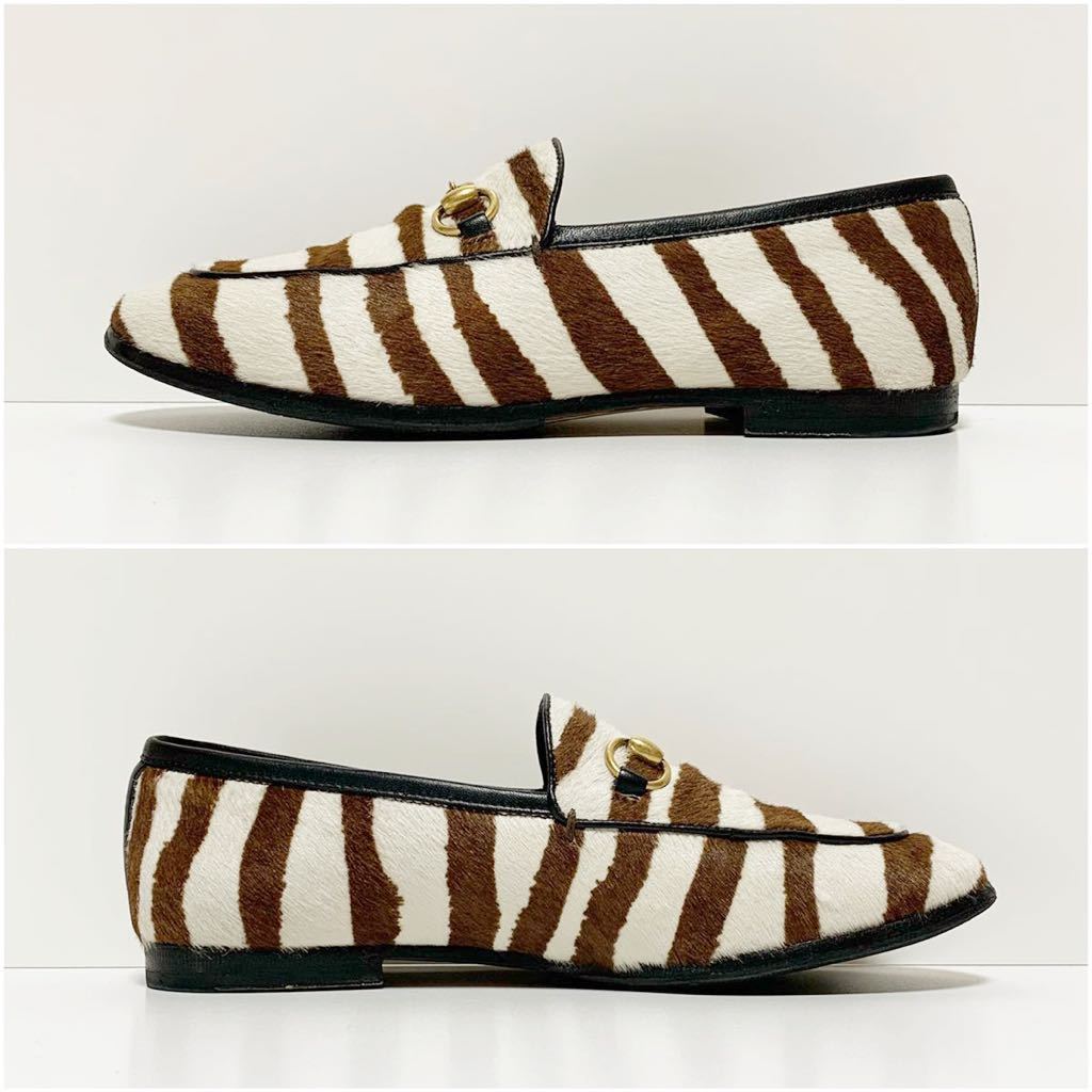 * хорошая вещь Gucci GUCCIyoruda-n - lako кожа bit Loafer обувь Zebra рисунок size 35 Италия производства туфли-лодочки плоская обувь 