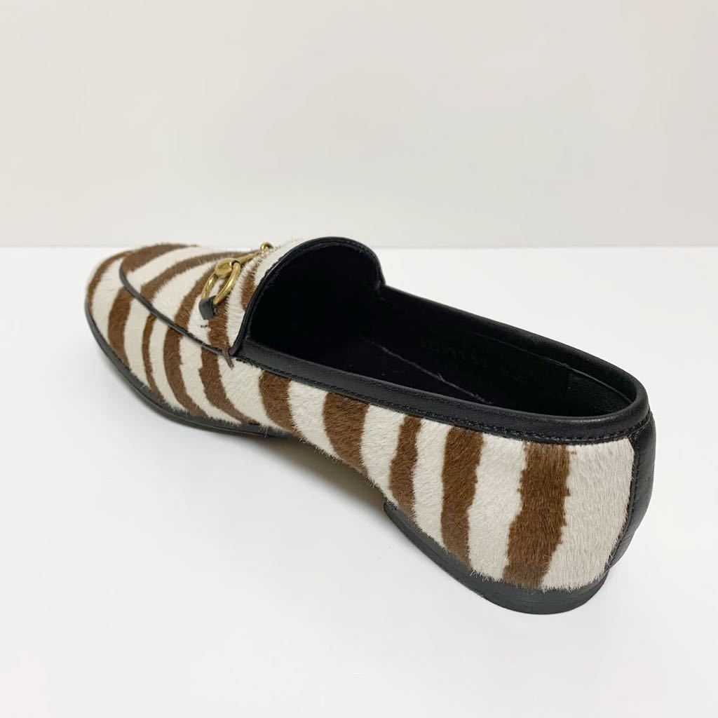 * хорошая вещь Gucci GUCCIyoruda-n - lako кожа bit Loafer обувь Zebra рисунок size 35 Италия производства туфли-лодочки плоская обувь 