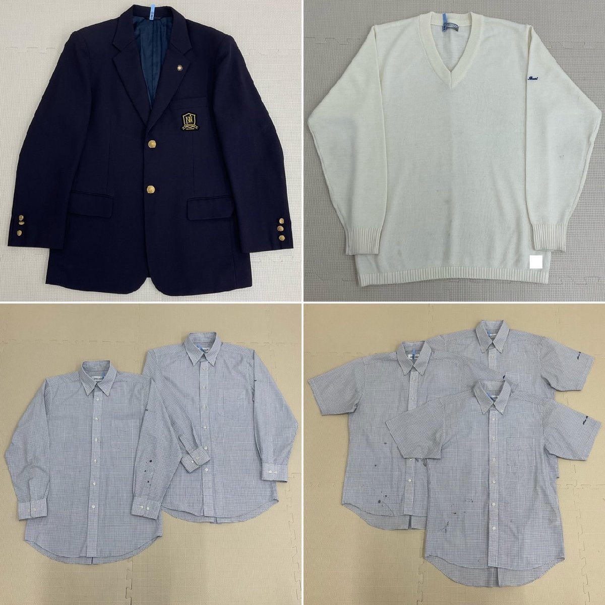 US655 (中古) 奈良県 私立 奈良育英高校 男子学生服 11点セット /旧制服/M/L/W76/ブレザー/セーター/シャツ/ズボン/ベルト/鞄/夏冬/制服/_画像2