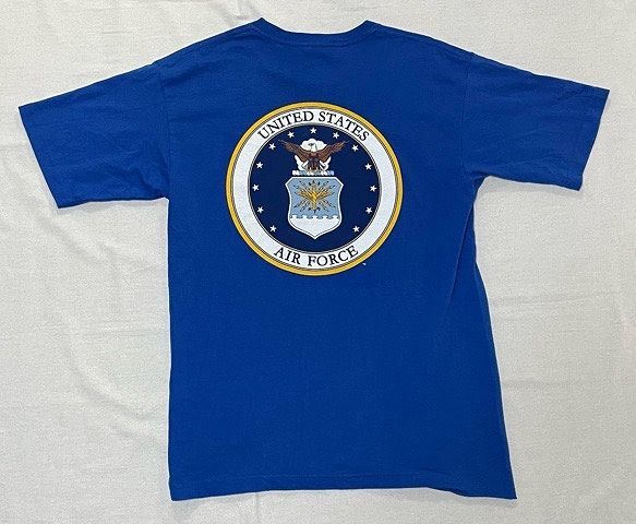  американский производства BAYSIDE футболка America ВВС эмблема USAF UNITED STATES AIR FORCE голубой размер M [b5-0031]