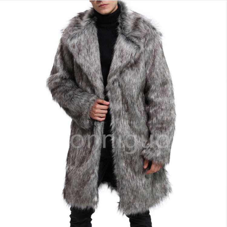  бесплатная доставка ощущение роскоши полная загрузка *6XL* меховое пальто мужской внешний толстый искусственный мех длинное пальто меховое пальто длинный длина теплый кардиган PY85