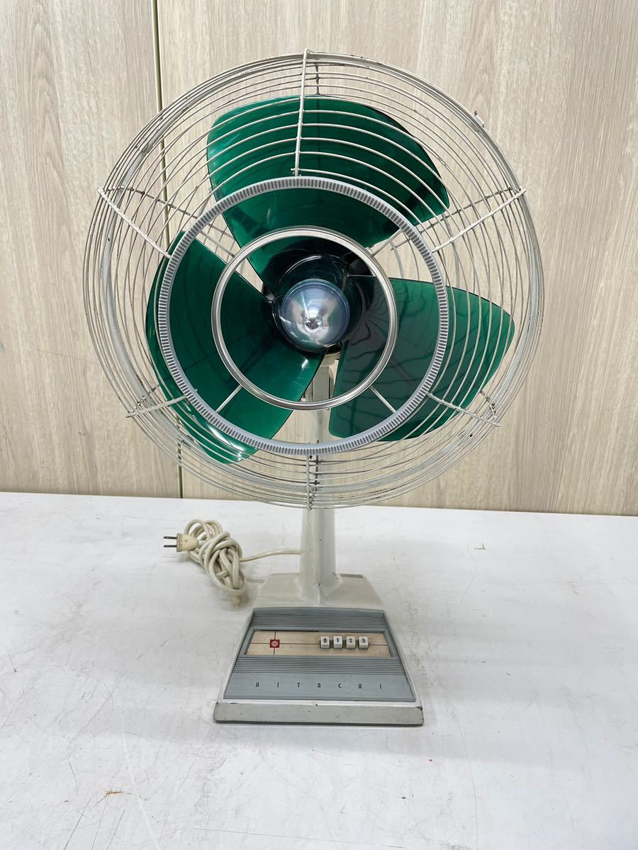 ST24) HITACHI AC DESK FAN 昭和レトロ レトロ扇風機 623-D 30cm 通電