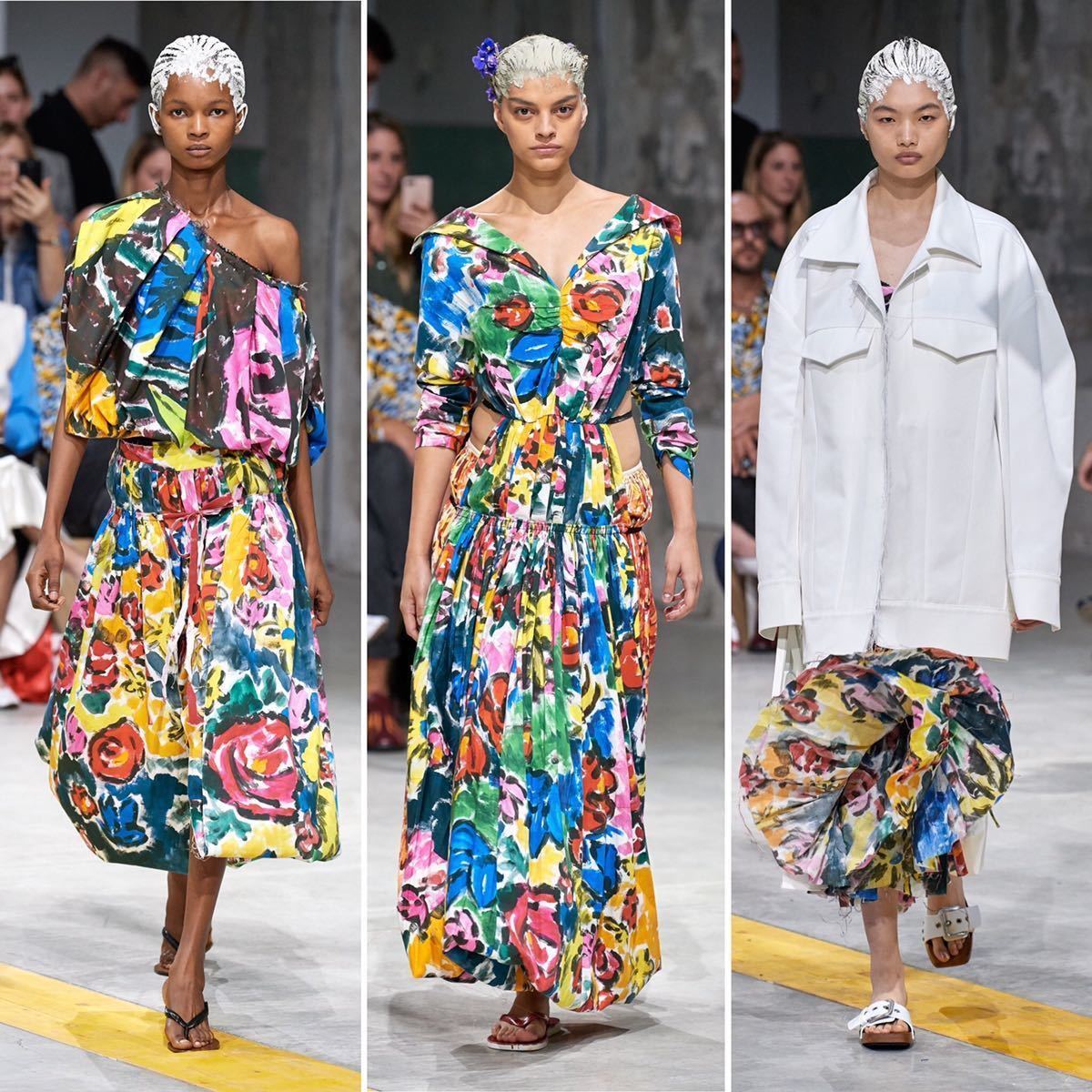 MARNI】花柄ペイント CARMEN RAMIE DRESS-