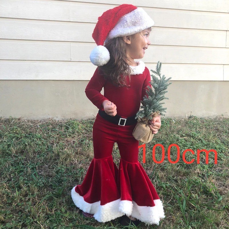 年末セール　クリスマス衣装 コスチューム ワンピース 子供 女の子 サンタ 100cmキッズ