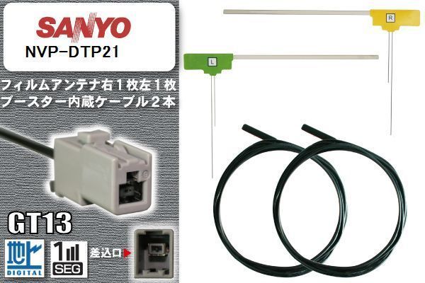 フィルムアンテナ ケーブル セット 新品 地デジ サンヨー SANYO 用 NVP-DTP21 ワンセグ フルセグ 車 汎用 高感度