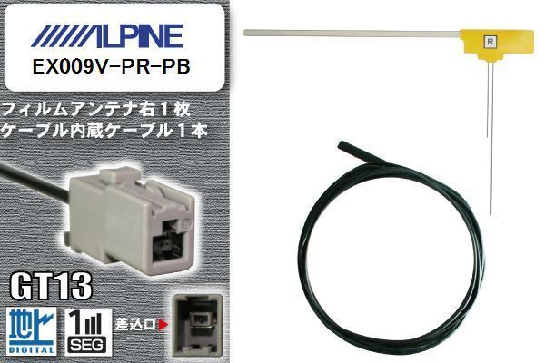 フィルムアンテナ ケーブル セット 地デジ アルパイン ALPINE 用 EX009V-PR-PB ワンセグ フルセグ 車 汎用 高感度_画像1