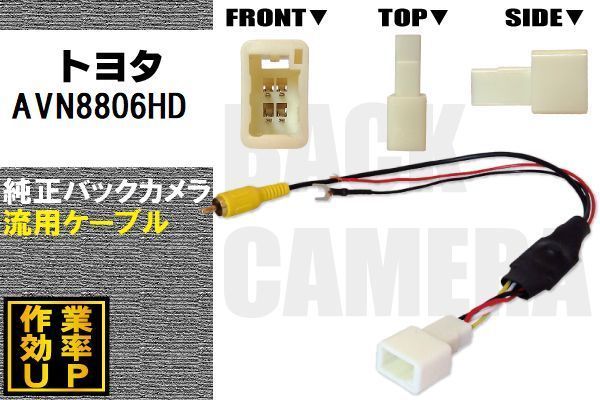 トヨタ純正 NHDT-W59G 対応 イクリプス ECLIPSE AVN8806HD 社外ナビ 市販ナビ RCA 接続 変換 リアカメラ ハーネス 配線 コード ケーブル_画像1