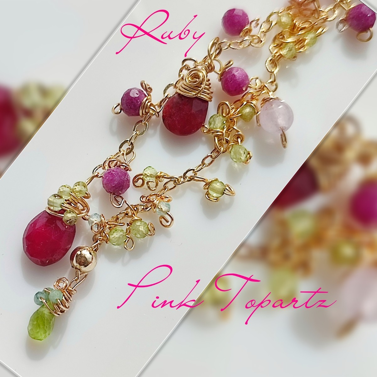 14kgf 高品質 【ルビー ピンクトパーズ ネックレス】 | lokomotivblog.hu