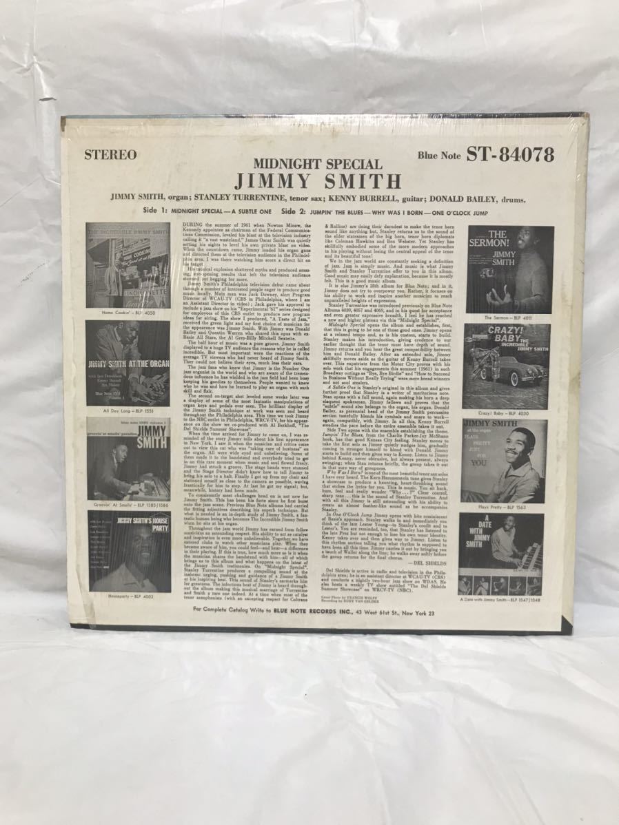 ◎Z047◎LP レコード JIMMY SMITH/MIDNIGHT SPECIAL/BLUE NOTE ブルーノート US盤 RVG刻印_画像2