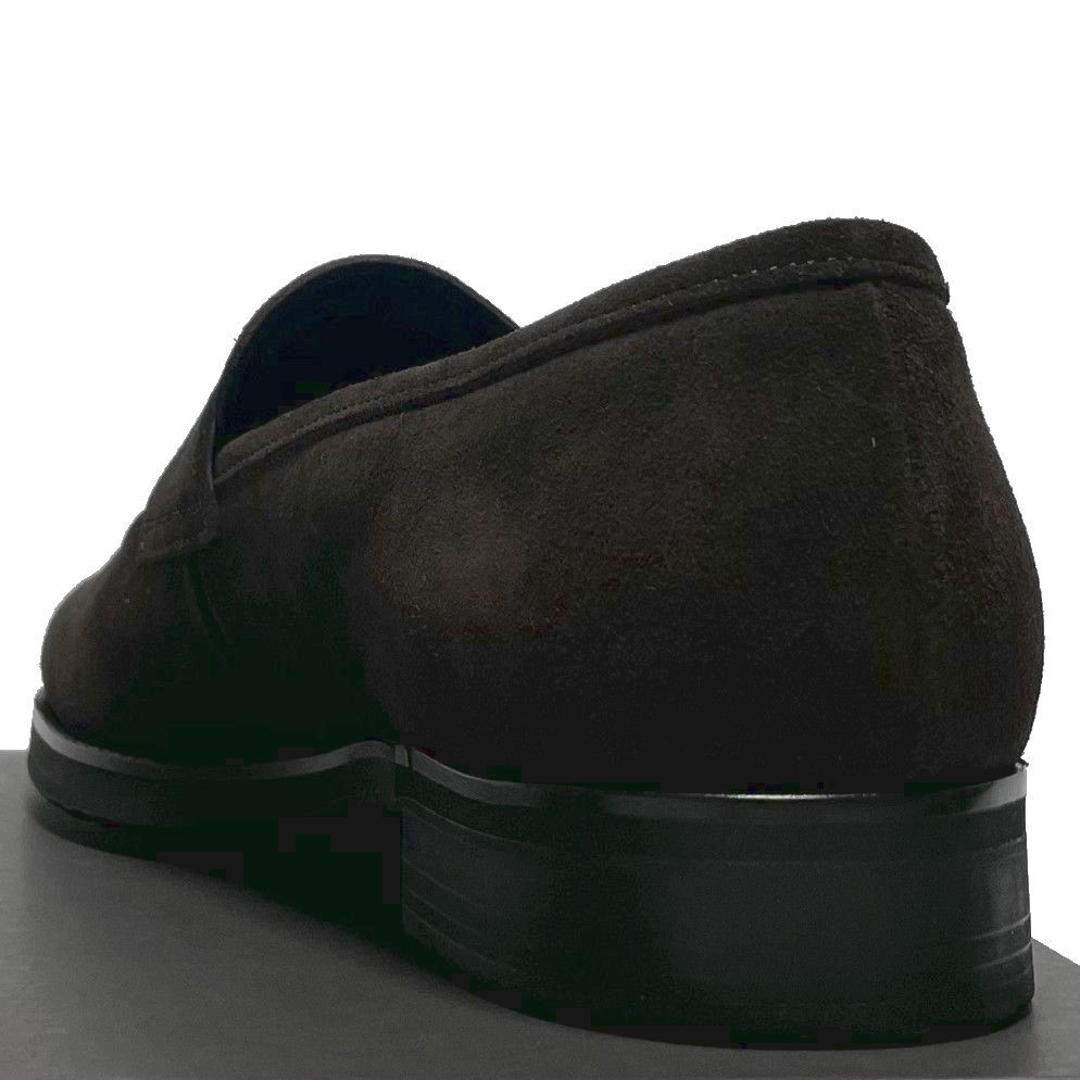 新品 三陽山長 柔弥/JUYA 牛革 スエード ローファー 9 (27.0) 濃茶