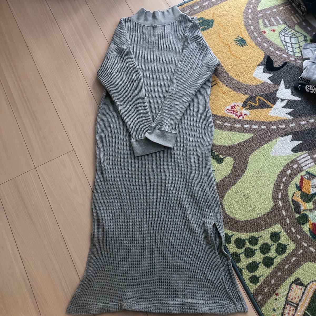 UNITED ARROWS green label relaxing ワッフル生地 コットン ロングワンピース