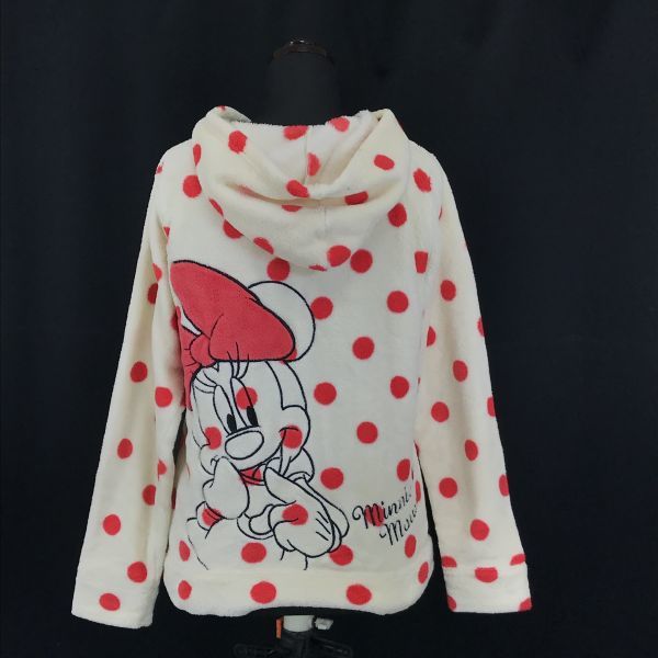 東京ディズニーリゾート★もこもこパーカー/ミニーマウス/パジャマ【Women's -M/White×Red】Disny/Jackets/Jumpers◆BG905_画像2