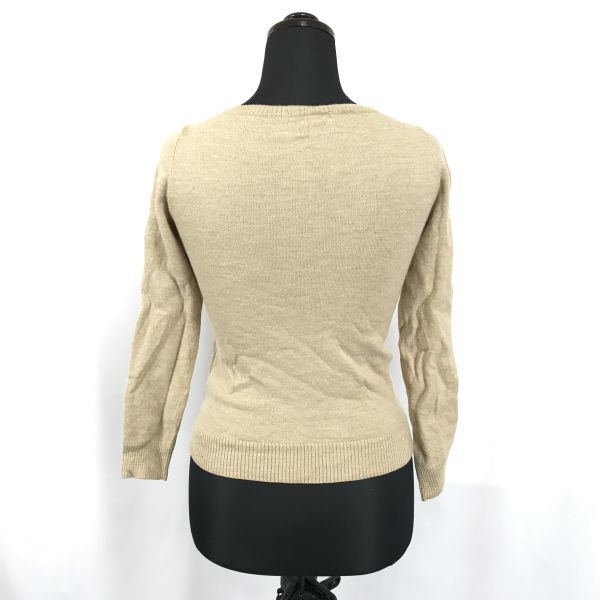 RALPH LAUREN★ウール/Vネック/長袖セーター【women’s size -S～M程度/ベージュ/beige】インパクト21正規代理店タグ/Tops/Shirts◆BG956-B_画像2