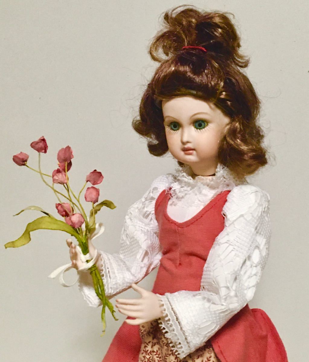 からくりオルゴール オートマタ 花を持つ少女 ビスクドール からくりオルゴール オートマタ 花を持つ少女 ビスクドール