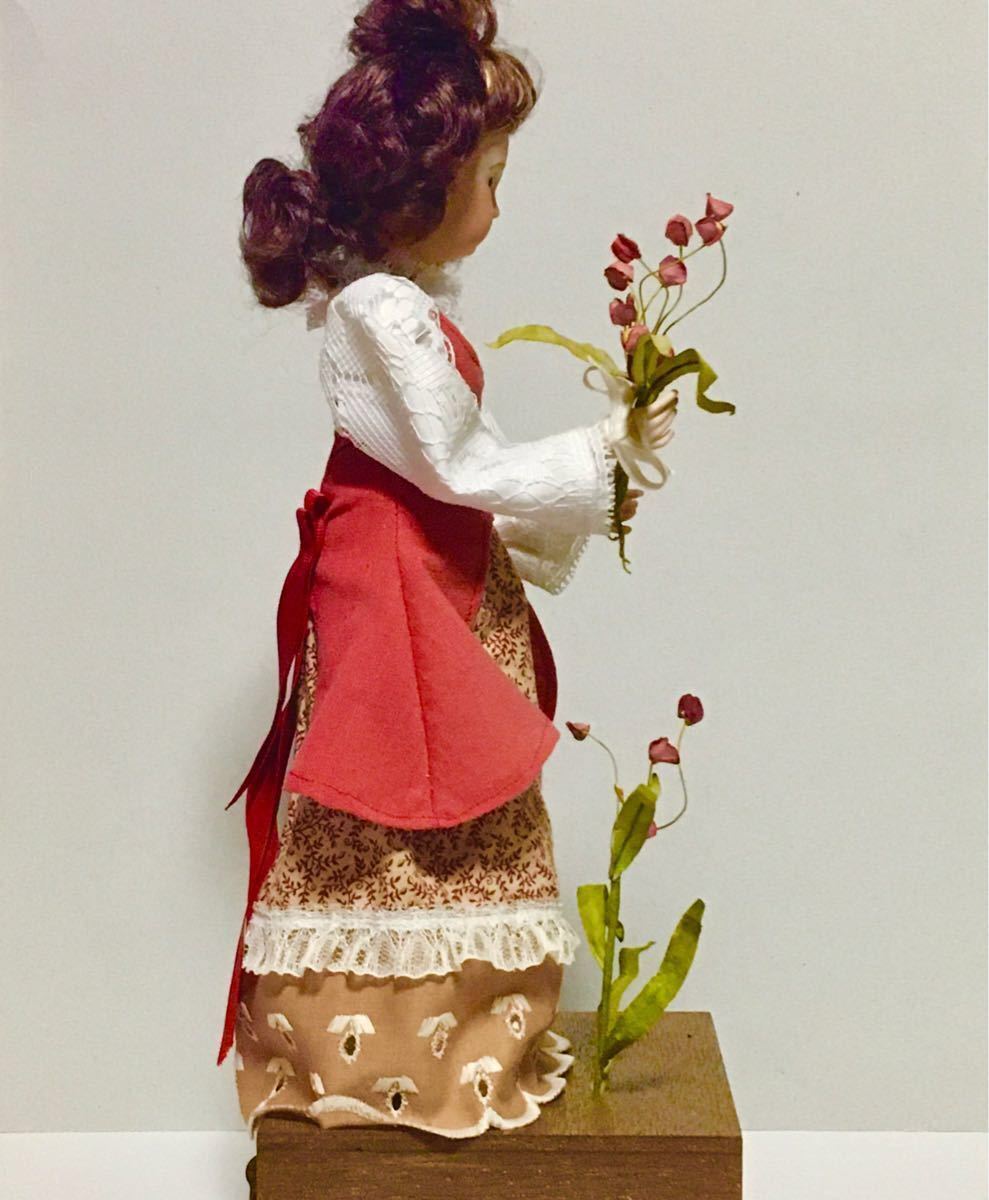 からくりオルゴール オートマタ 花を持つ少女 ビスクドール からくりオルゴール オートマタ 花を持つ少女 ビスクドール
