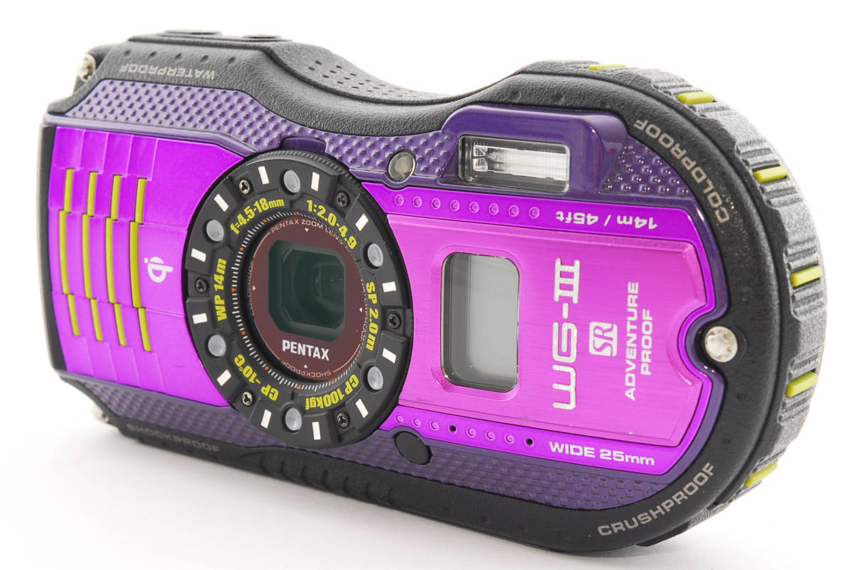 Rare 希少 ★極上品★ PENTAX ペンタックス optio WG-3GPS パープル (1902)_画像3