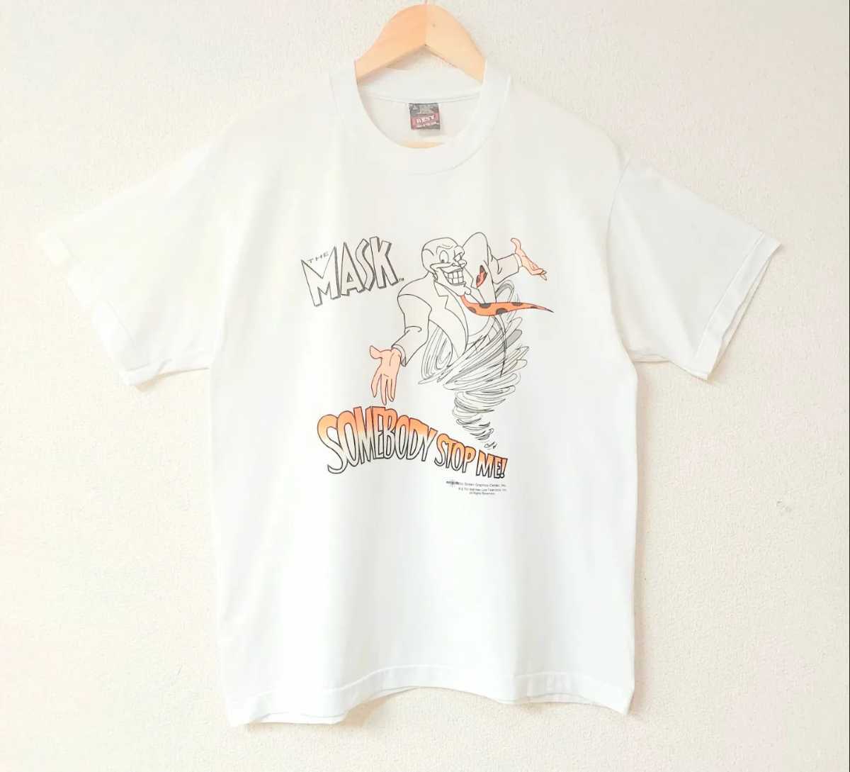 90's THE MASK SOMEBODY STOP ME Tシャツ Lサイズ マスク ジムキャリー JIMCARREY MOVIET 映画T VINTAGE ヴィンテージ 希少