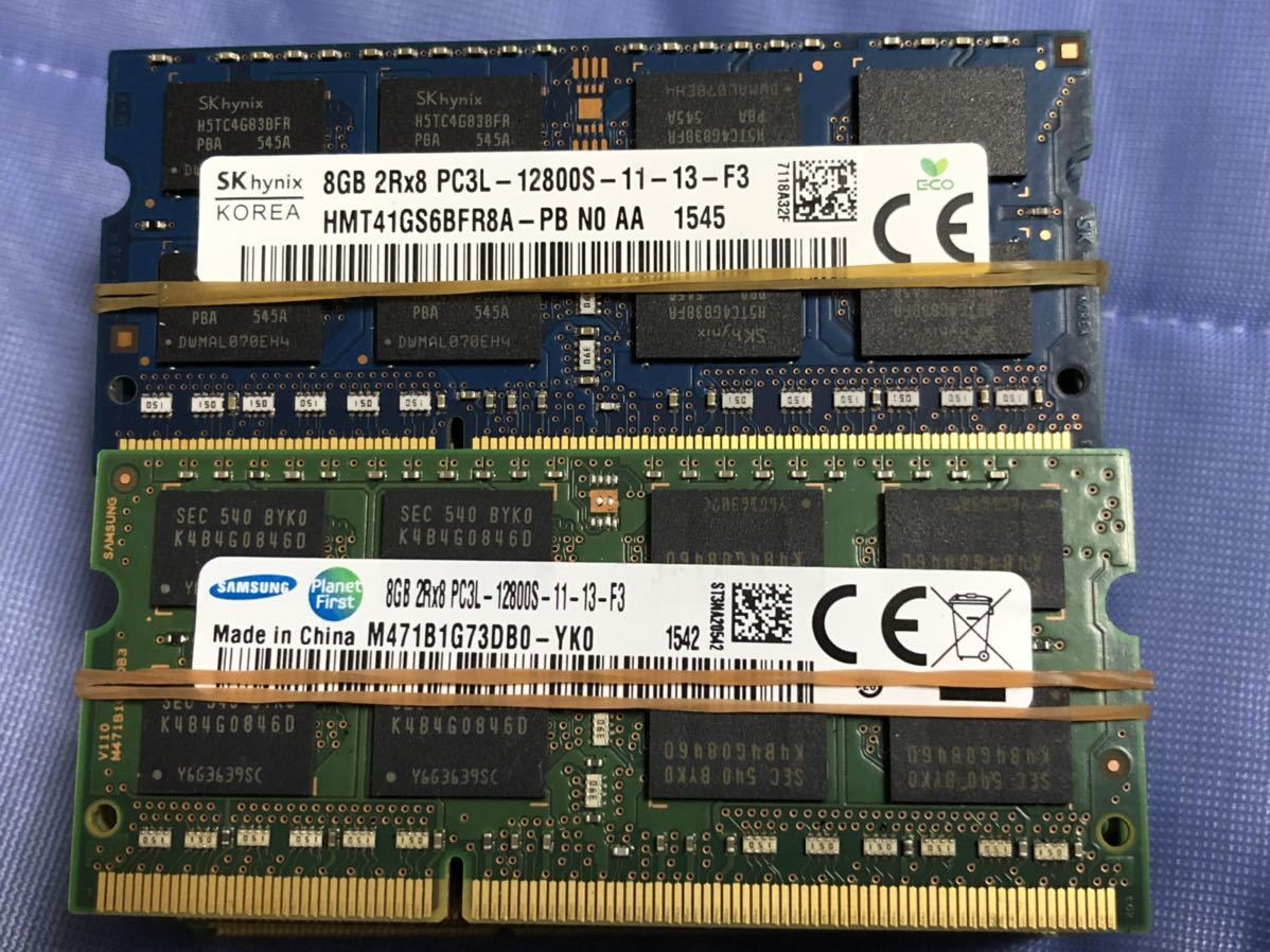 当店の記念日 DDR3メモリ 8GB PC-12800S 増設メモリ ノートPC用 44枚