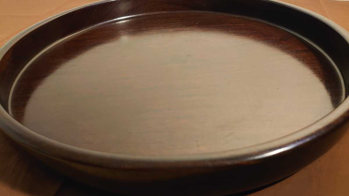 紫檀 紫檀盆 茶道具 大盆 丸盆 唐木 アンティーク茶道具 蔵出し 1客
