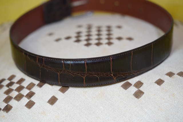  Ralph Lauren crocodile material belt Italy made Brown 2