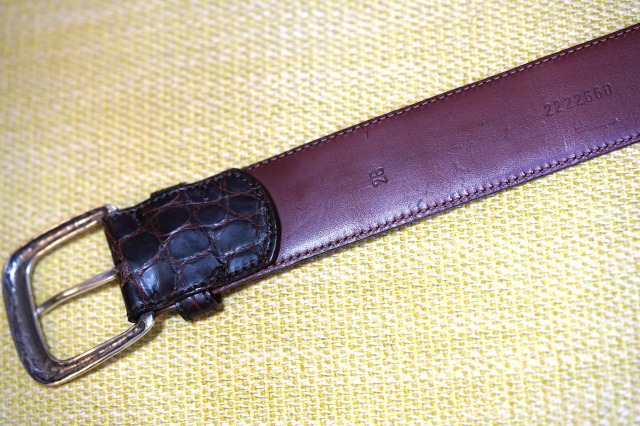  Ralph Lauren crocodile material belt Italy made Brown 2