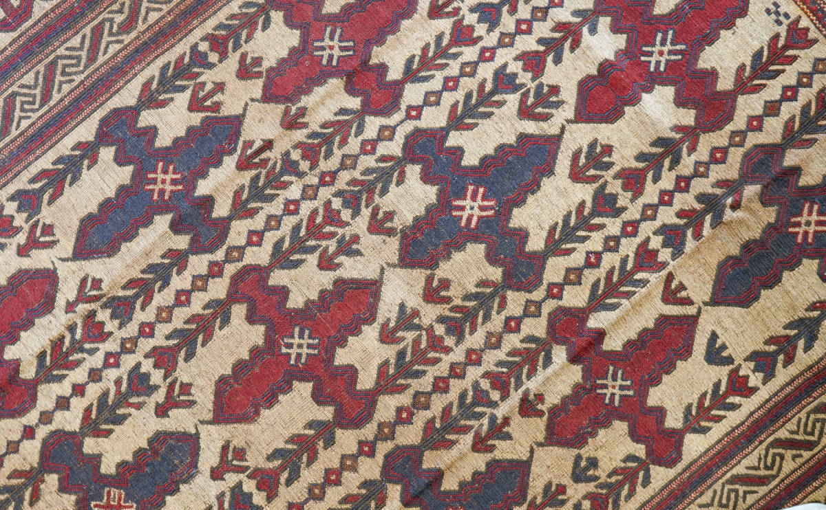 ペルシャ絨毯 スマック キリム 手織り絨毯 size:277×182cm リビングラグ