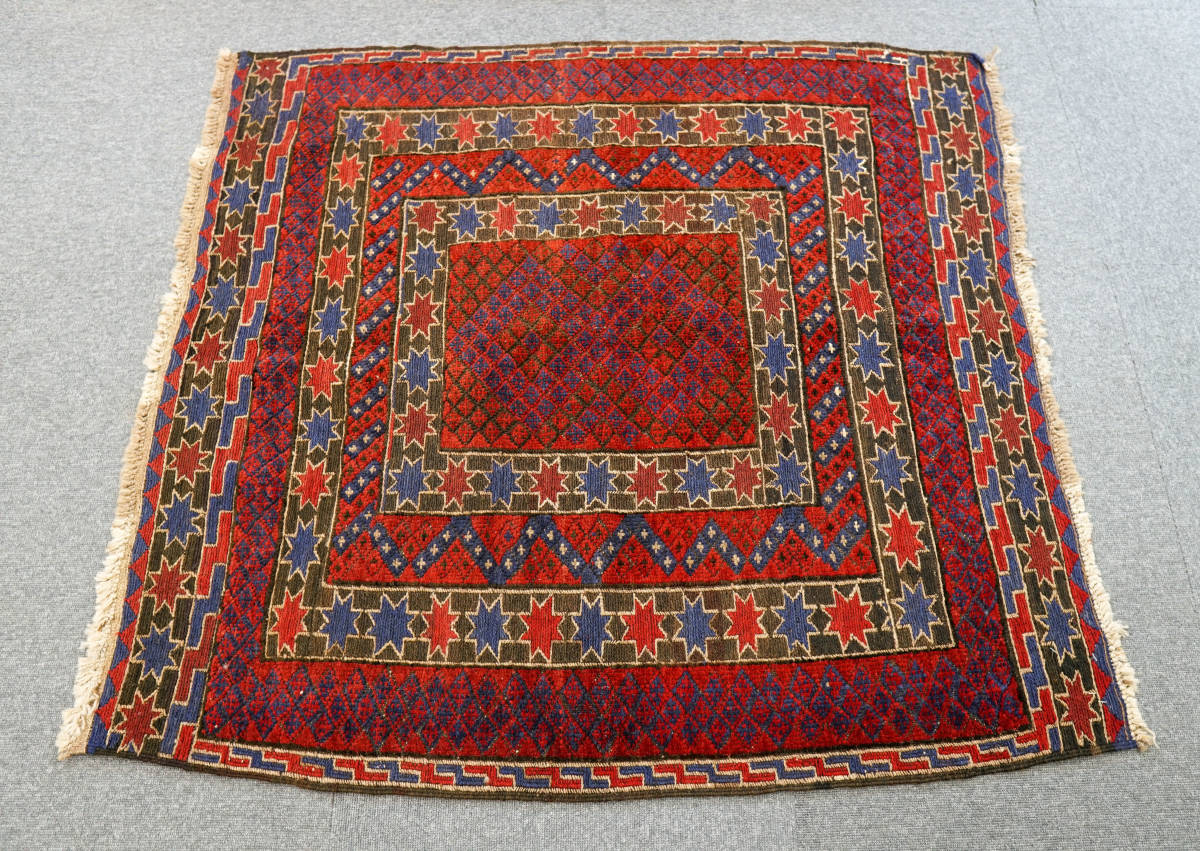 クリスマスローズ アフガニスタン マシュワニキリム 手織り絨毯 size