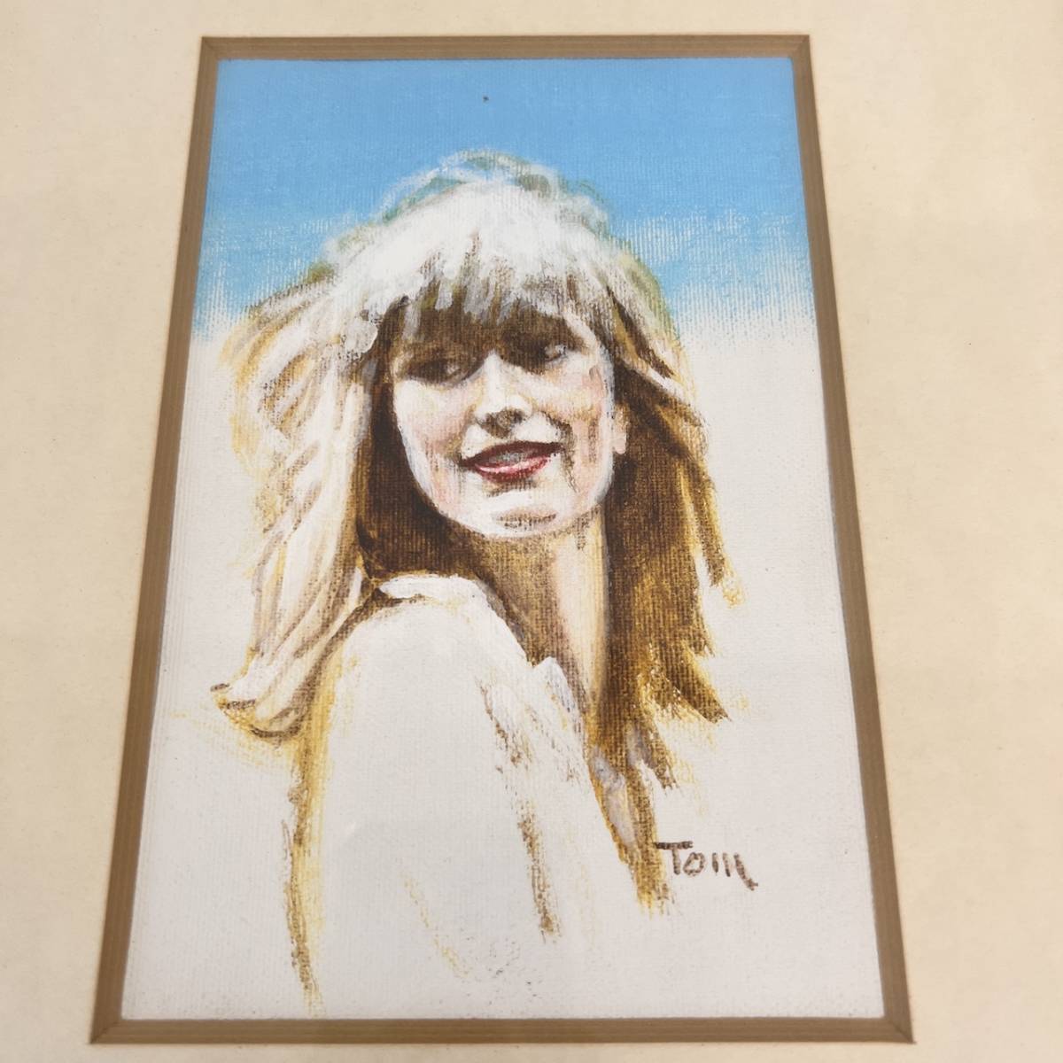 M734】 作者不明肉筆女性人物画サインあり絵画| JChere雅虎拍卖代购