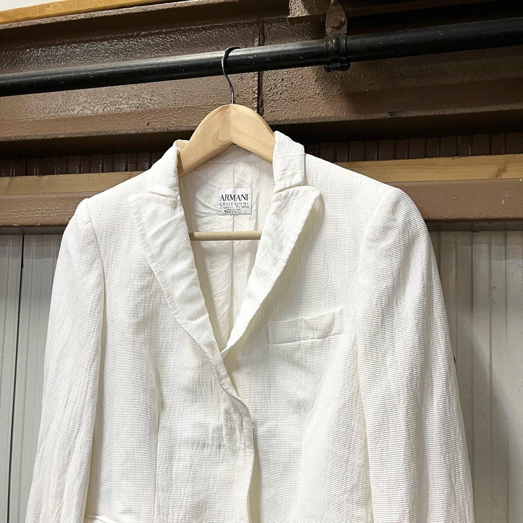 ARMANI/ Armani COLLEZIONI/ko let's .-ni jacket size40 Italy made white digjunkmarket